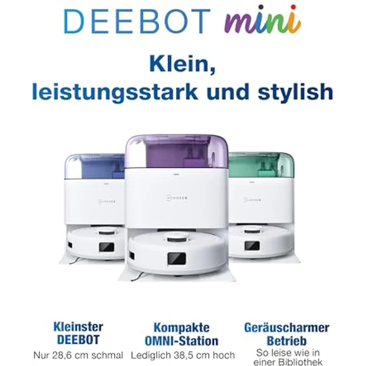ECOVACS DEEBOT MINI, lilafarbener Saugroboter mit 8.000 Pa Saugkraft, Staubbeutel und Saug- und Wischfunktion – Bild 2