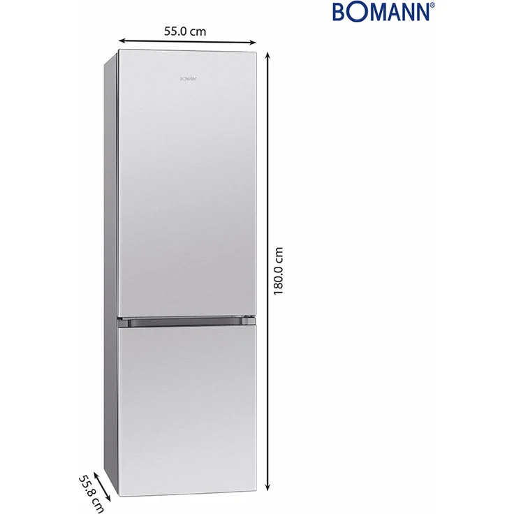Bomann KG 184.1 Kühl-Gefrierkombination, freistehend, Edelstahloptik, Abtauautomatik, LED, Breite 55 cm, Energieklasse D – Bild 5