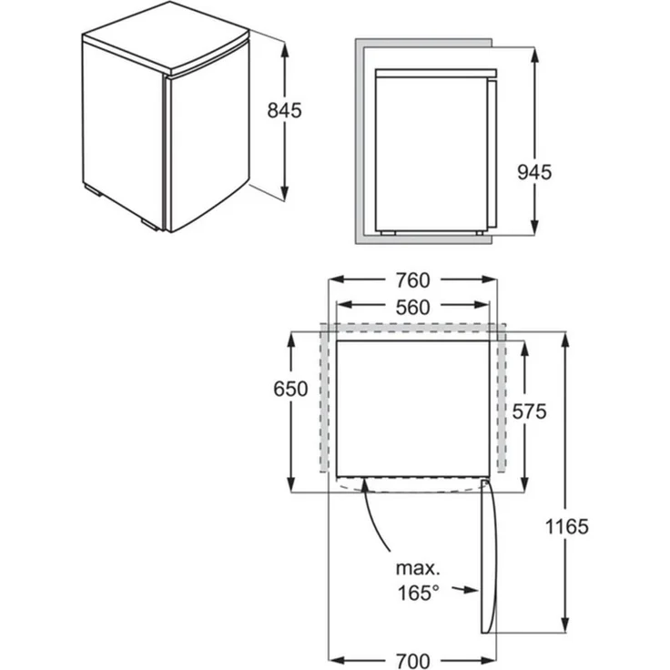AEG RTS814DXAW 923421209 Kühlschrank, freistehend, weiß, LED, Breite 56 cm, Energieklasse D – Bild 4