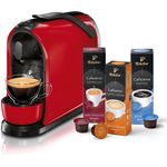Tchibo Cafissimo Pure Kaffeemaschine Kapselmaschine inkl. 30 Kapseln für Caffè Crema, Espresso und Kaffee, Rot