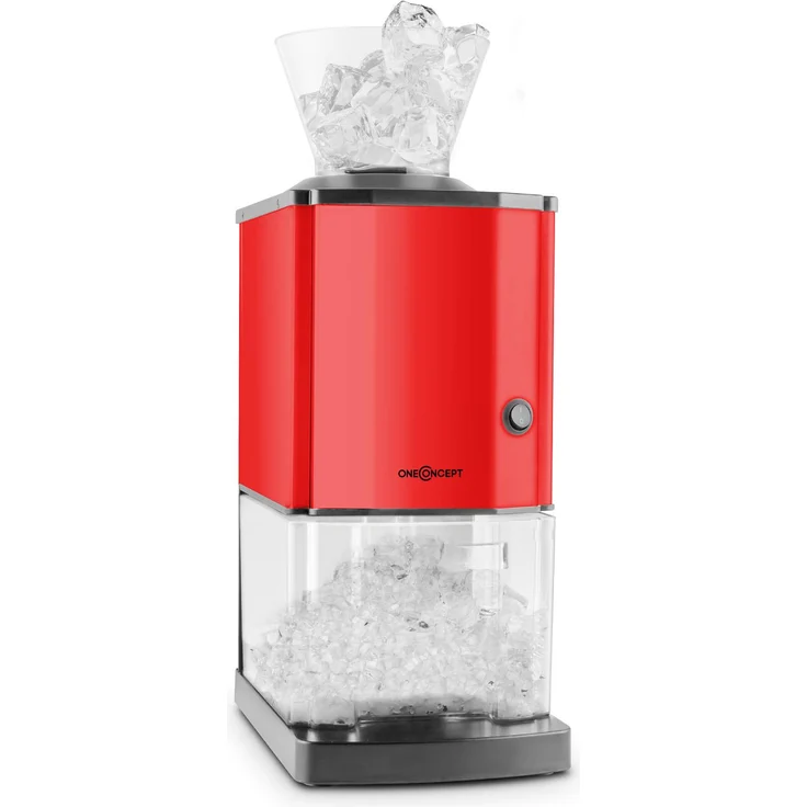 oneConcept Icebreaker Ice Crusher 15kg-h 3,5 Liter Eisbehälter Edelstahl Rot – Bild 1
