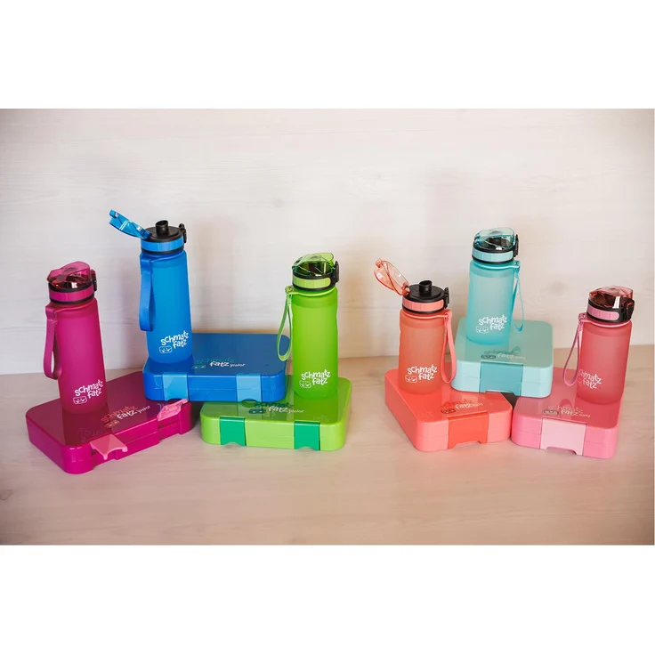 schmatzfatz Trinkflasche Tritan-Trinkflasche 500 ml, blau, pink – Bild 5