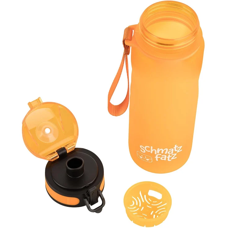 schmatzfatz Trinkflasche Tritan-Trinkflasche 500 ml, blau, orange – Bild 2