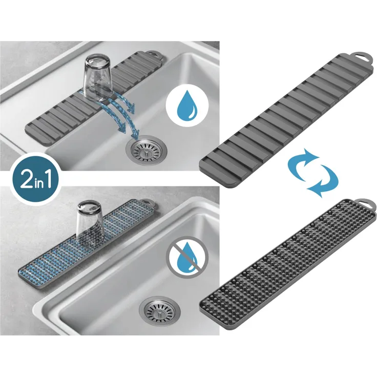 metaltex Abtropfmatte GRAVITY SLIM grau