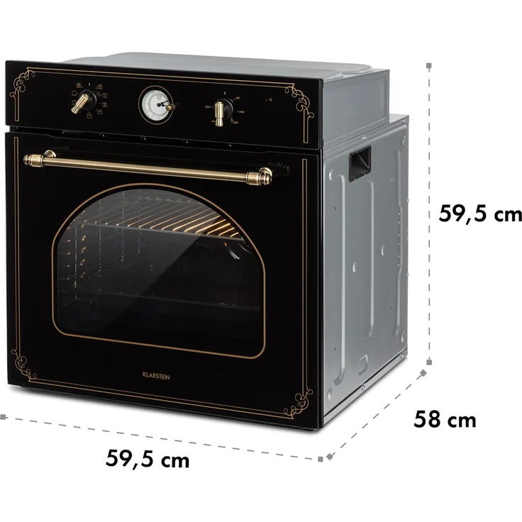 Klarstein Victoria Einbaubackofen Retro-Design 9 Funktionen 50-250°C schwarz – Bild 8