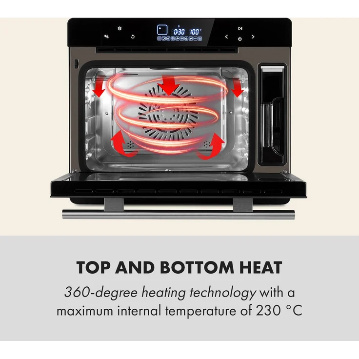 Klarstein MasterFresh Dampfbackofen 230°C 24l Touch-Bedienfeld schwarz - Preisvergleich – Bild 4