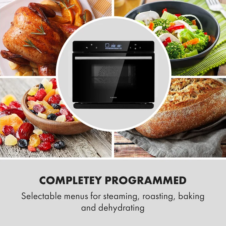 Klarstein MasterFresh Dampfbackofen 230°C 24l Touch-Bedienfeld schwarz - Preisvergleich – Bild 7
