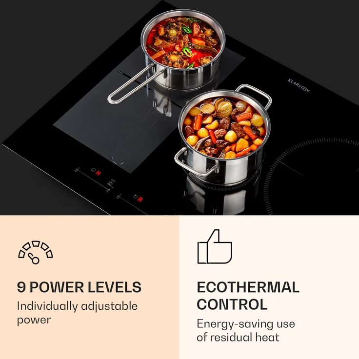 Delicatessa 77 Hybrid Einbaukochfeld Induktion 4 Zonen 7000W Glaskeramik schwarz – Bild 5