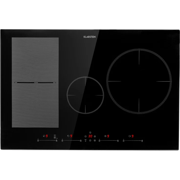 Delicatessa 77 Hybrid Einbaukochfeld Induktion 4 Zonen 7000W Glaskeramik schwarz – Bild 1