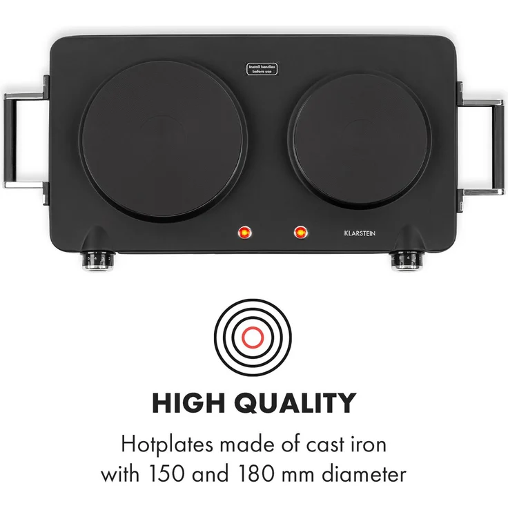 Cookorama Doppelkochplatte 1900-2250 W 150-180 mm Ø 5 Stufen weiß Schwarz – Bild 3