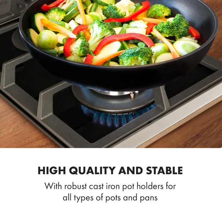 Alchemist Domino Gaskochfeld 2-flammig Aluminium-Brenner Glaskeramik schwarz – Bild 7