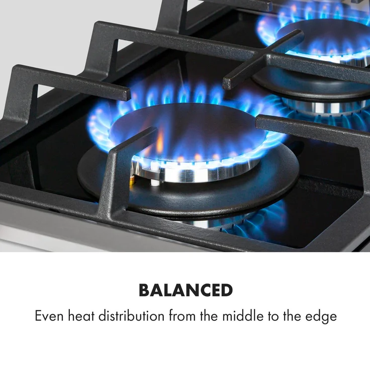 Alchemist Domino Gaskochfeld 2-flammig Aluminium-Brenner Glaskeramik schwarz – Bild 3