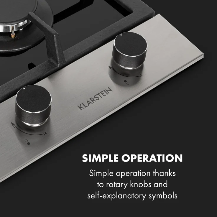 Alchemist Domino Gaskochfeld 2-flammig Aluminium-Brenner Glaskeramik schwarz – Bild 4