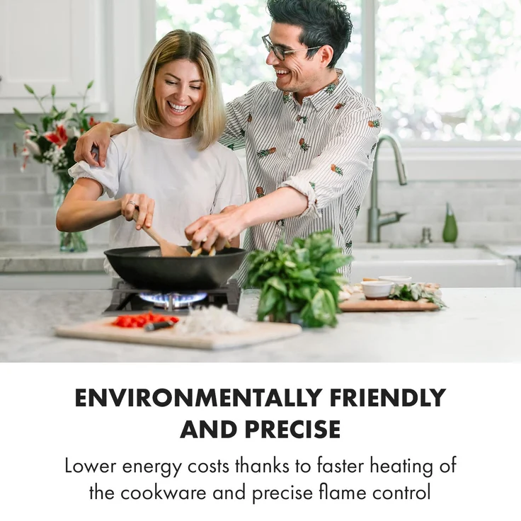 Alchemist Domino Gaskochfeld 2-flammig Aluminium-Brenner Glaskeramik schwarz – Bild 2