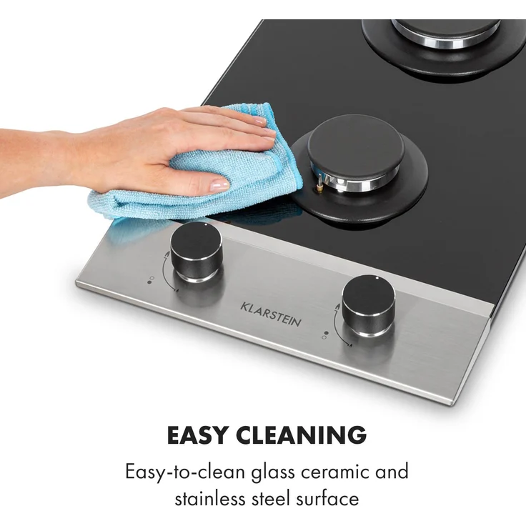 Alchemist Domino Gaskochfeld 2-flammig Aluminium-Brenner Glaskeramik schwarz – Bild 8