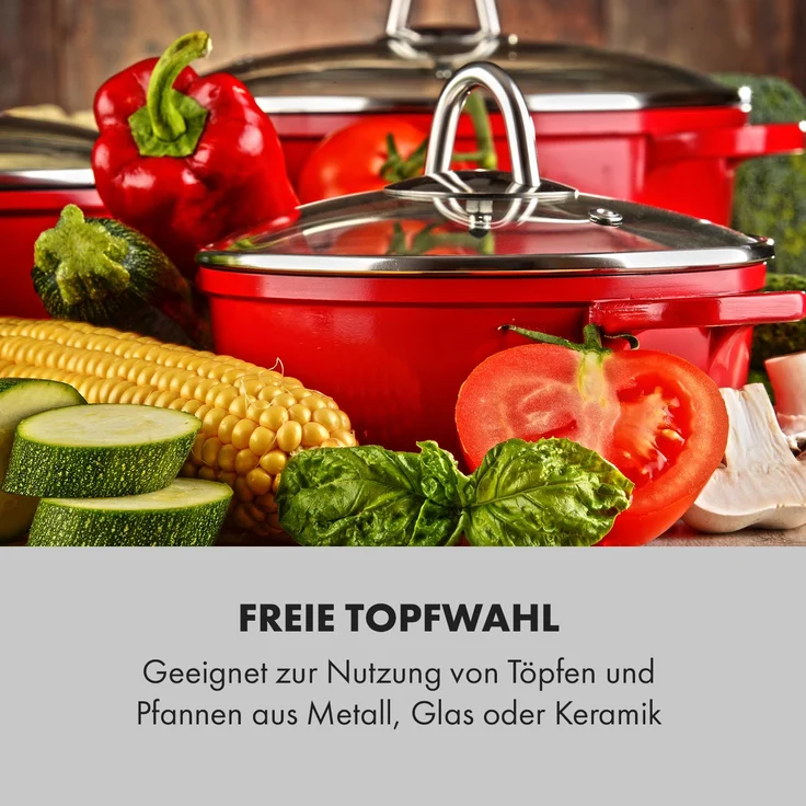 Klarstein Cookbuddy Doppel-Kochfeld 2400W 5 Leistungsstufen Glaskeramik Schwarz – Bild 7