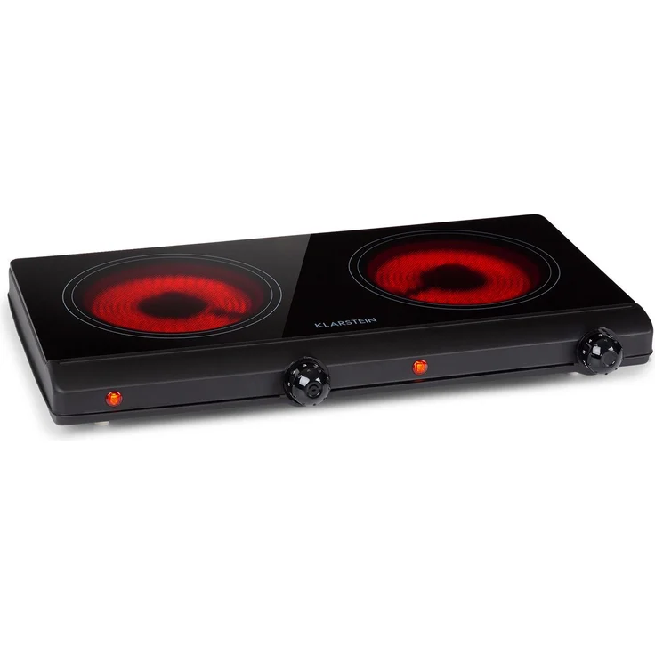 Klarstein Cookbuddy Doppel-Kochfeld 2400W 5 Leistungsstufen Glaskeramik Schwarz – Bild 1