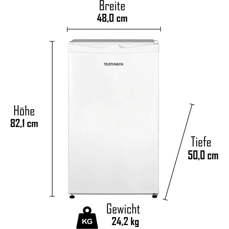 Telefunken CF-31-121-W Kühlschrank, freistehend, Breite 48 cm, Energieklasse E – Bild 7