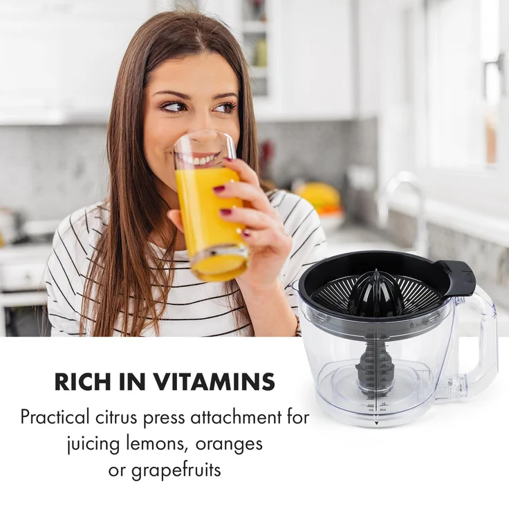 Klarstein Luca Foodprozessor, 1000W, 3 L, stufenlose Geschwindigkeit, 6 Modi, schwarz – Bild 5