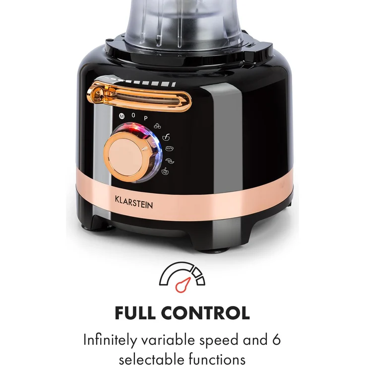 Klarstein Luca Foodprozessor, 1000W, 3 L, stufenlose Geschwindigkeit, 6 Modi, schwarz – Bild 6