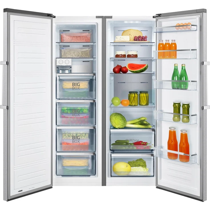 Amica VKS 358 150 E Kühlschrank, freistehend, Metalldekor, NoFrost, Breite 59.5 cm – Bild 4