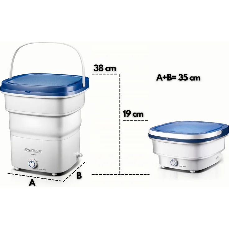 Steinborg SB-4004, Toplader-Mini-Waschmaschine, Fassungsvermögen 1,5 kg, Standgerät, Breite 35 cm, faltbar, campinggeeignet – Bild 9