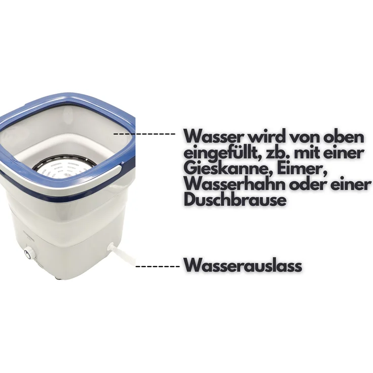 Steinborg SB-4004, Toplader-Mini-Waschmaschine, Fassungsvermögen 1,5 kg, Standgerät, Breite 35 cm, faltbar, campinggeeignet – Bild 7