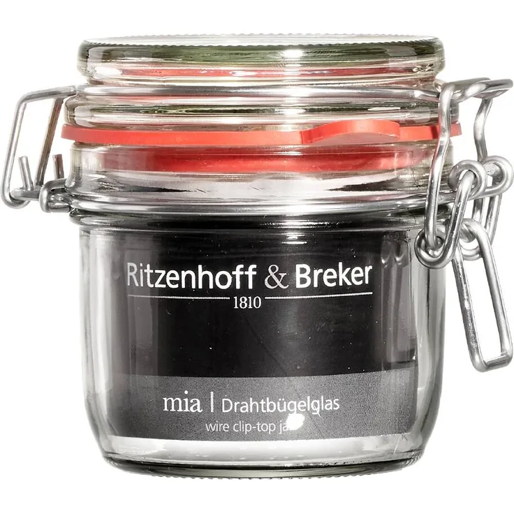 Ritzenhoff & Breker Einmachglas-Vorratsglas ''MIA'', 255 ml aus Glas, mit Bügelverschluss aus Metall und Gummiring - 6 Stück (813142)
