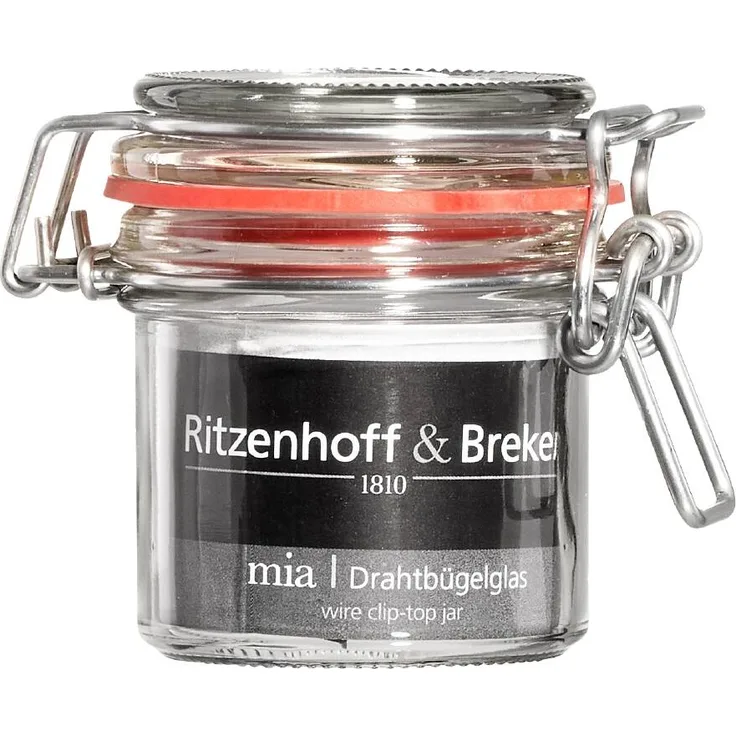 Ritzenhoff & Breker Einmachglas-Vorratsglas ''MIA'', 125 ml aus Glas, mit Bügelverschluss aus Metall und Gummiring - 6 Stück (813135)