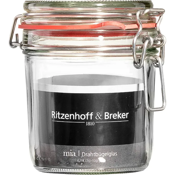 Ritzenhoff & Breker Einmachglas-Vorratsglas ''MIA'', 370 ml aus Glas, mit Bügelverschluss aus Metall und Gummiring - 6 Stück (813159)