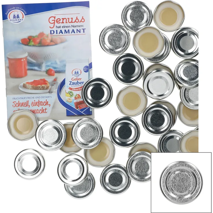 50er Deckelset TO43 silber lackierter Deckel Sturzgläser Einkochen Konservieren Ersatzdeckel
