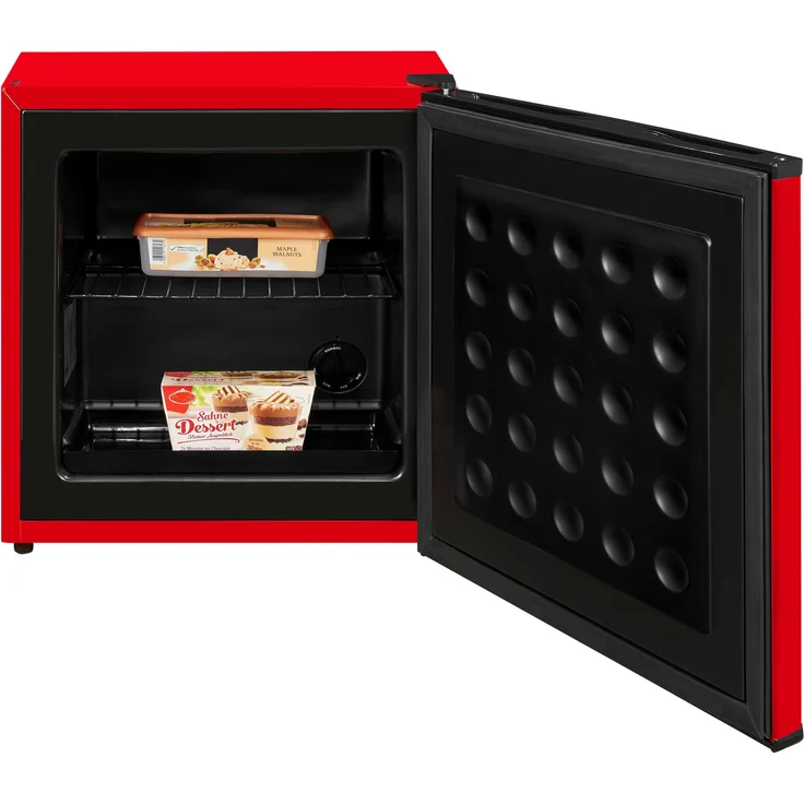 Exquisit GB40-150E Gefrierschrank, freistehend, rot, Breite 45 cm, Energieklasse E – Bild 7
