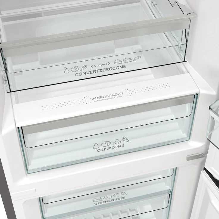 Gorenje NRC6194SXL4 Kühl-Gefrierkombination, freistehend, gebürsteter Stahl, NoFrost, LED, Schnellgefrieren, Breite 60 cm, Energieklasse C – Bild 9