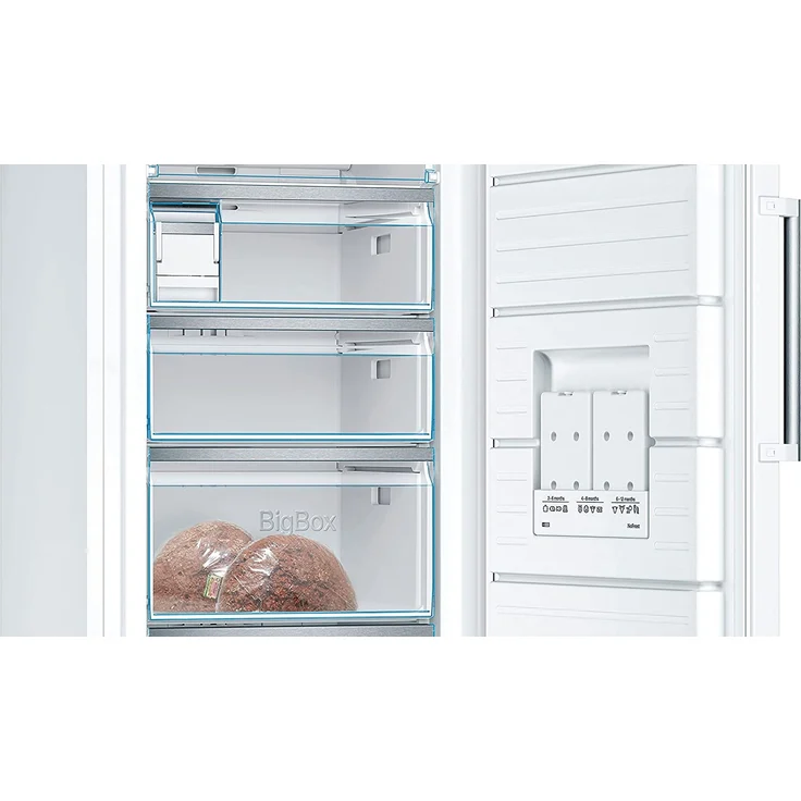 Bosch GSN51AWCV Gefrierschrank, freistehend, weiß, NoFrost, LED, Lagerzeit bei Störung 25 h, Breite 70 cm, Energieklasse C – Bild 8