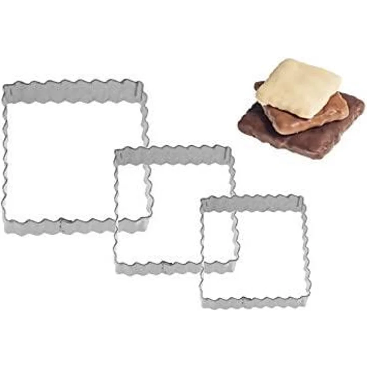 Westmark 3 Terrassen-Ausstechformen »Quadrat gewellt«, 4 cm, 5 cm, 6 35272291