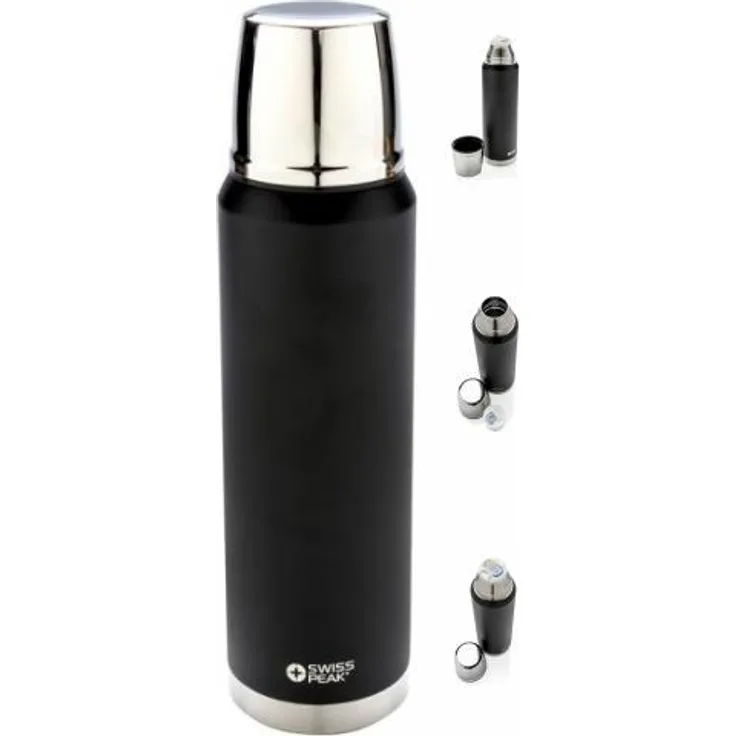 XD Design Thermoskanne Swiss Peak 1 Liter Edelstahl schwarz