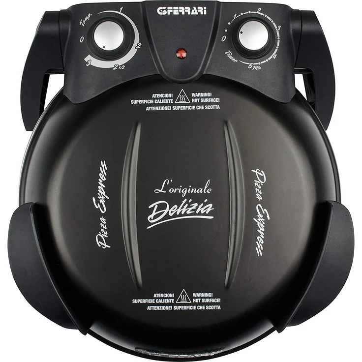 G3Ferrari G10006B Pizzamaker Pizza Express Delizia, 1200W, Timer, Thermostat, schwarz – Bild 3