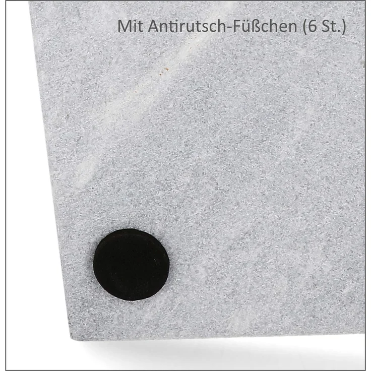 Marmor-Schneidebrett 40 x 30 cm weiß-grau Tisch-Untersetzer Servierplatte Unterlage – Bild 4
