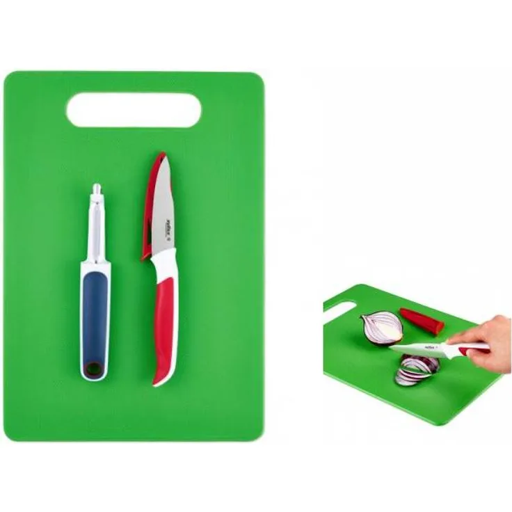 küchenset Schneidebrett, Messer, Schäler 35 x 24,5 cm 3 Stück