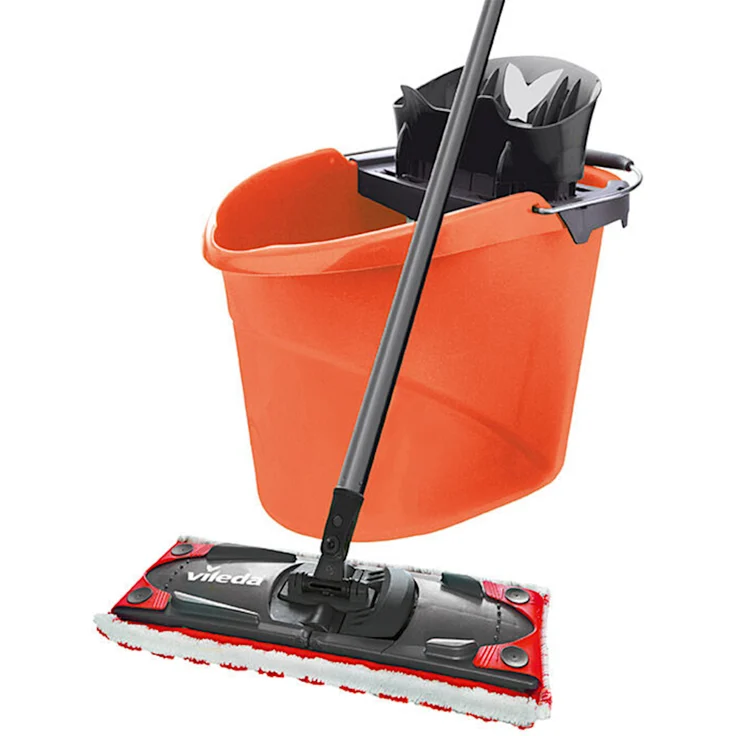 Vileda Coral Vileda Ultramat 2in1 Komplett Set Bodenwischer und Eimer mit PowerPresse 1400 g – Bild 1