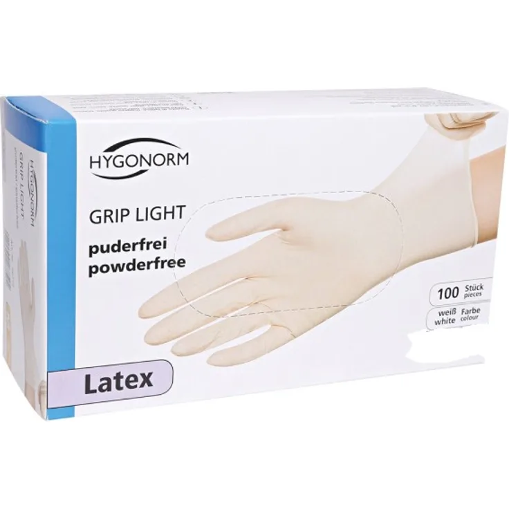 Latexhandschuhe Hygonorm Grip Light weiß XL puderfrei, unsteril, starke Qualität, 100 Stück-Box