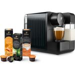 Tchibo Cafissimo milk Kaffeemaschine Kapselmaschine inkl. 30 Kapseln für Caffè Crema, Espresso, Kaffee und Milchspezialitäten, Schwarz