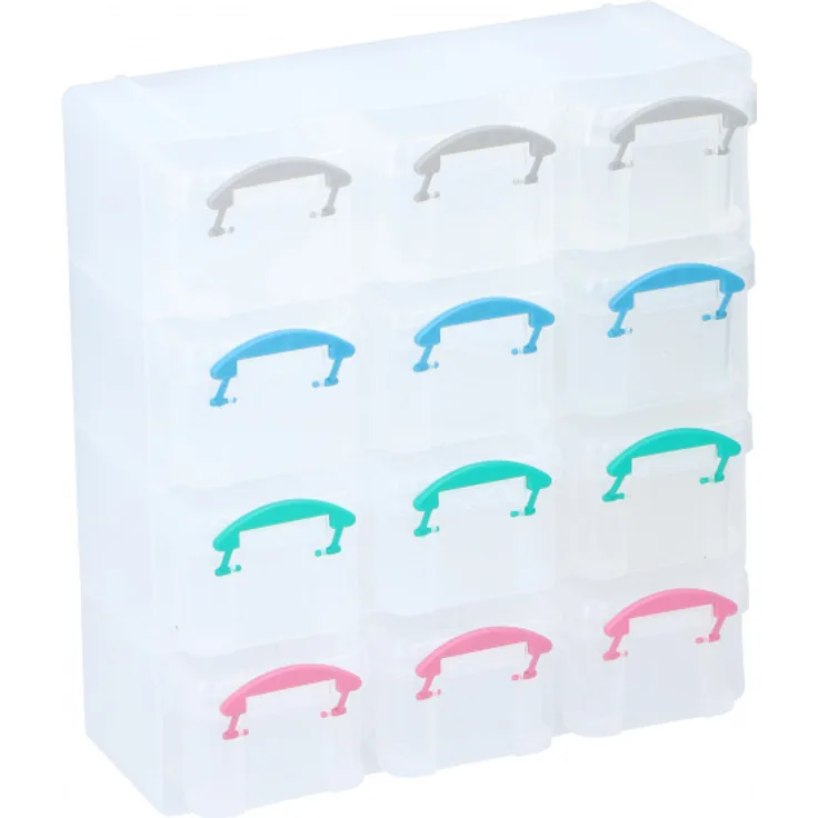 TOM Aufbewahrungsbox aus Polypropylen transparent 12 Fächer
