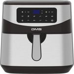 DMS Heißluftfritteuse XXL HF-7S, ohne Öl, 7 Liter Fassungsvermögen, 1800 Watt, silber, Edelstahl, inkl. 10 Programme