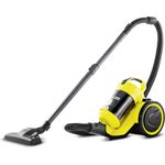 Kärcher VC 3 Bodenstaubsauger mit Komfortausstattung, beutellos, hocheffizienter Hepa-Filter, 700 Watt, gelb-schwarz, handlich, leise & allergikerfreundlich