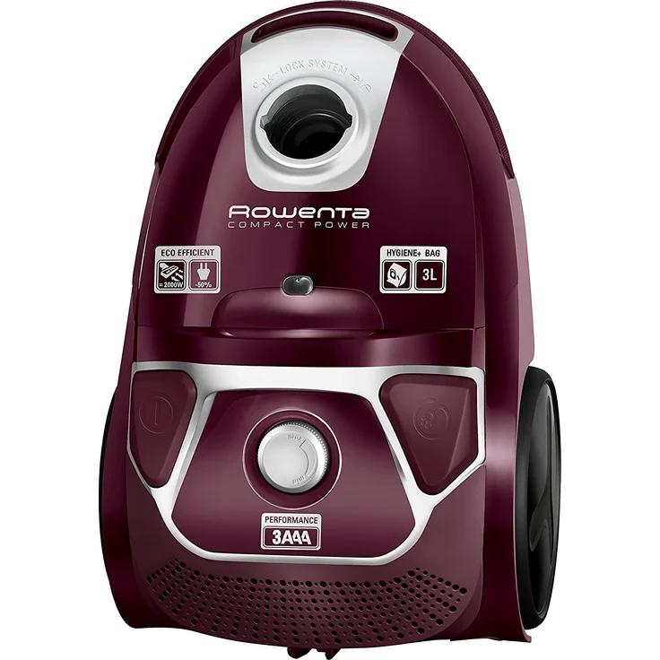 Rowenta RO3969EA Compact Power Beutel-Staubsauger (Maximale Leistung: 750 Watt, Staubbeutelkapazität: 3 Liter) dunkelrot-silber – Bild 3