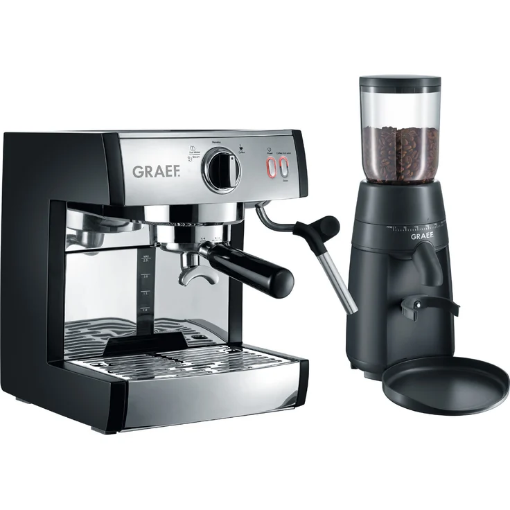Graef ES 702 Pivalla Siebträgermaschine, Set mit Kaffeemühle CM 702 – Bild 1