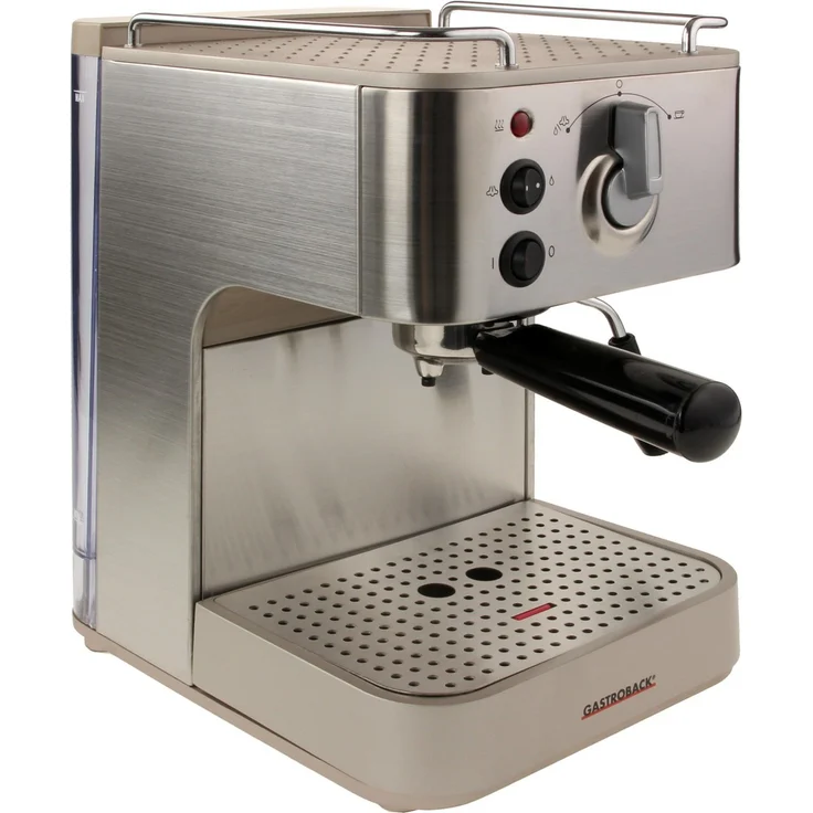Gastroback 42606 Design Espresso Plus, Espressomaschine, Siebträger, professionelle, ital. Espressopumpe (Ulka-15 bar), 1250 Watt, 18-8 Edelstahl, silber – Bild 5