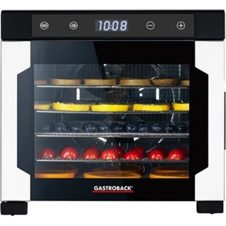 Gastroback DESIGN DÖRRAUTOMAT PRO, 600 Watt, 6 Dörrgitter, Edelstahl, schwarz, 24-Stunden-Timer – Bild 1