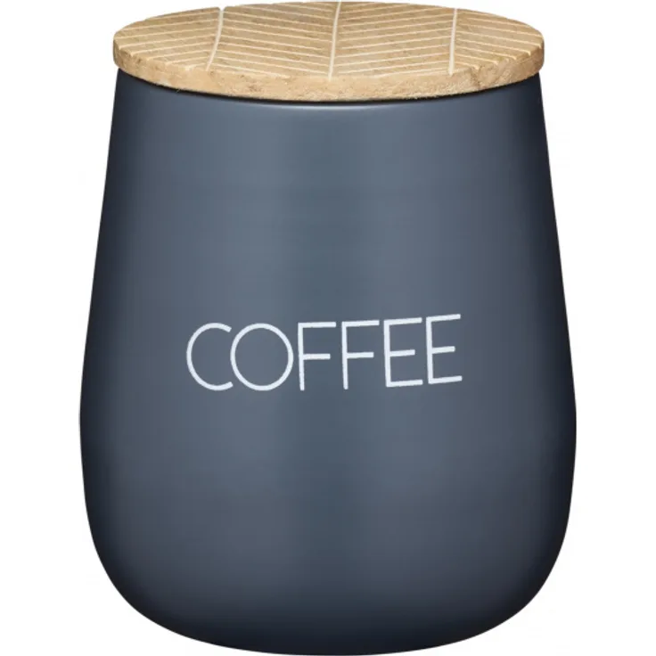 KitchenCraft Vorratskanne Kaffee 15 x 12,5 cm Holz-Stahl grau